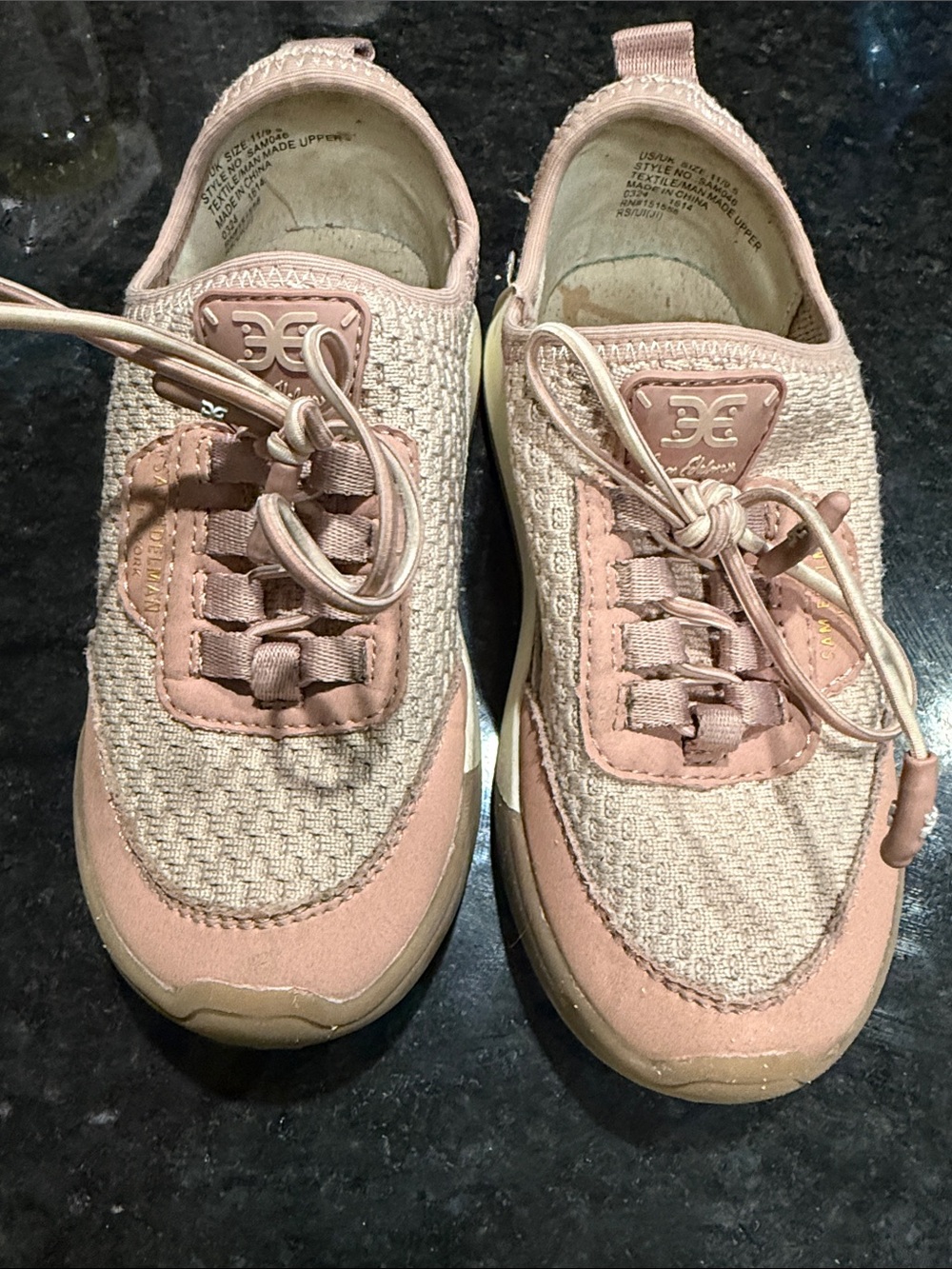Sam Edelman Kids Sneakers in Dusty Pink and Cream
